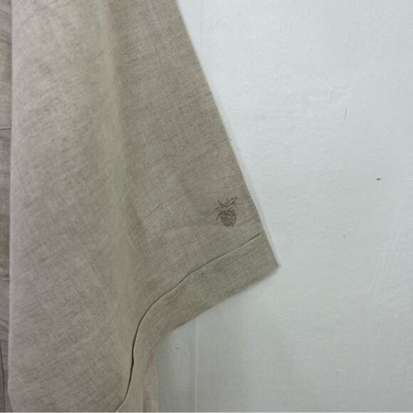 Cubavera Button Up Linen Blend Camp Beige Short Sleeve Quad Pocket Shirt XLT - Picture 8 of 13